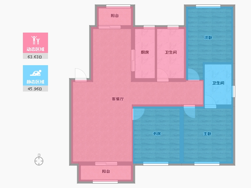 辽宁省-朝阳市-宏运凤凰新城一期-97.96-户型库-动静分区