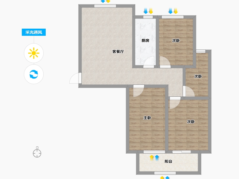 河北省-石家庄市-厚德·中央锦城-93.40-户型库-采光通风