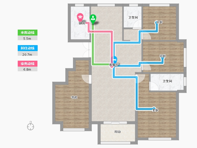 江苏省-连云港市-尚都·滟澜山-113.54-户型库-动静线