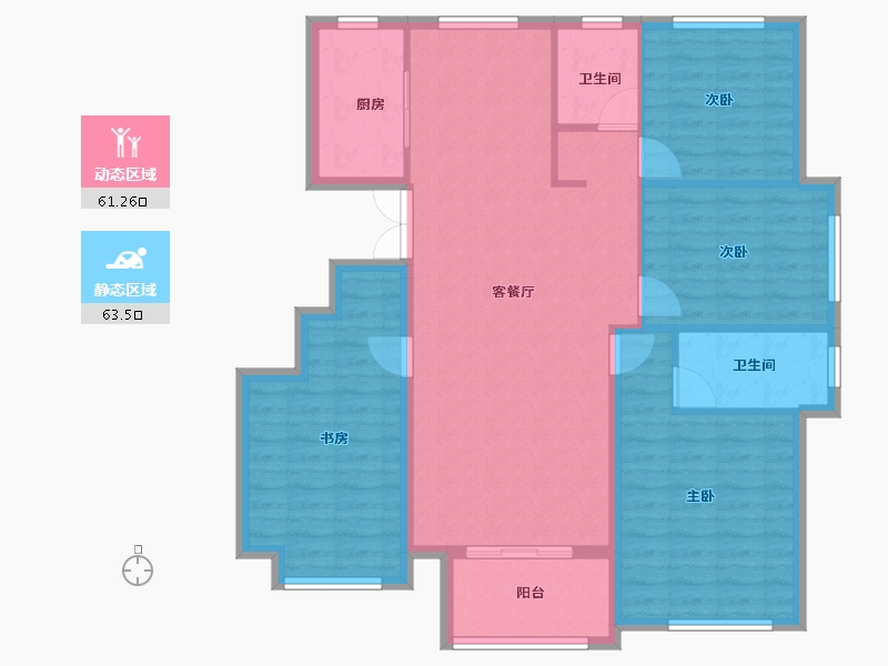 江苏省-连云港市-尚都·滟澜山-113.54-户型库-动静分区