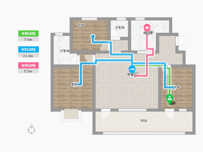 山东省-威海市-天一仁和悦海锦府一期-85.90-户型库-动静线