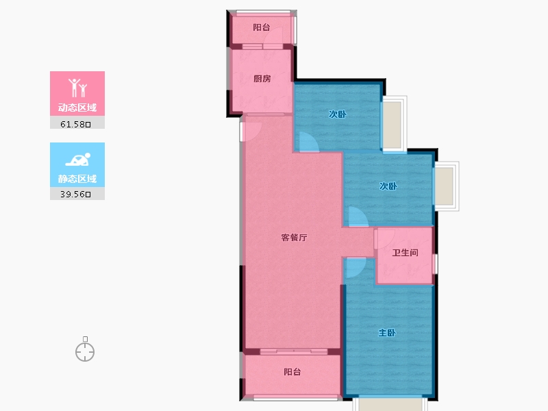 福建省-龙岩市-恒大绿洲三期天璟苑-92.00-户型库-动静分区