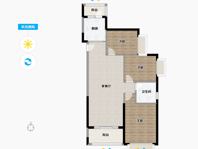 福建省-龙岩市-恒大绿洲三期天璟苑-92.00-户型库-采光通风