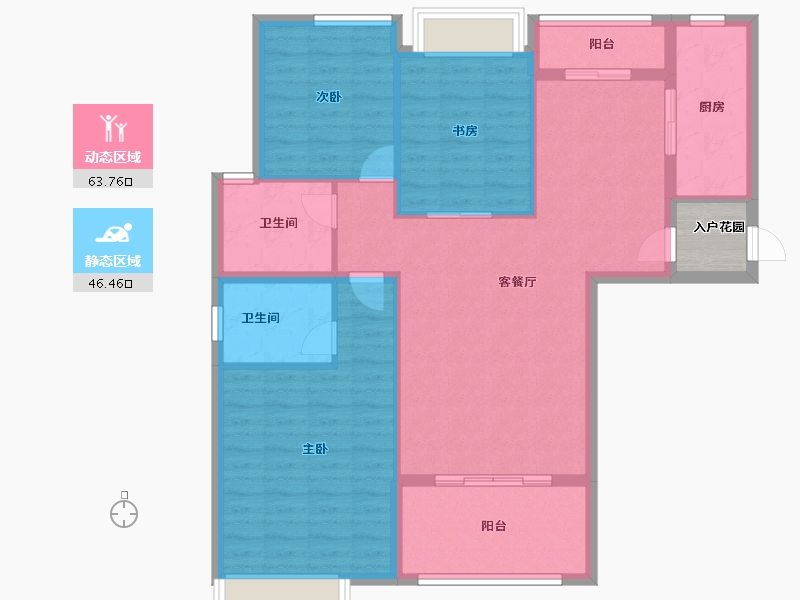 安徽省-宿州市-彼岸星城·融耀-102.40-户型库-动静分区