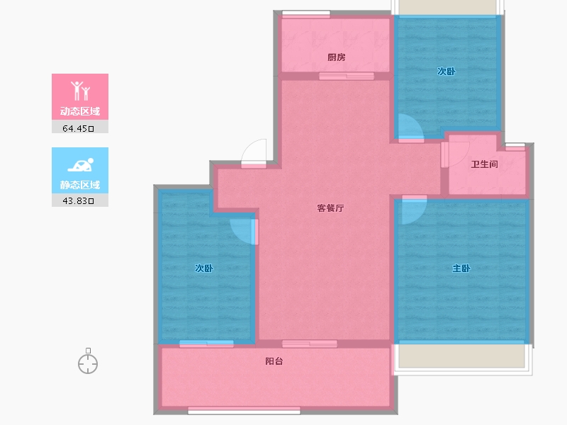 安徽省-芜湖市-中房沚津府-96.90-户型库-动静分区