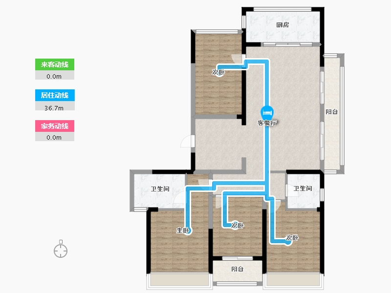 浙江省-湖州市-蓝城尊园-140.01-户型库-动静线