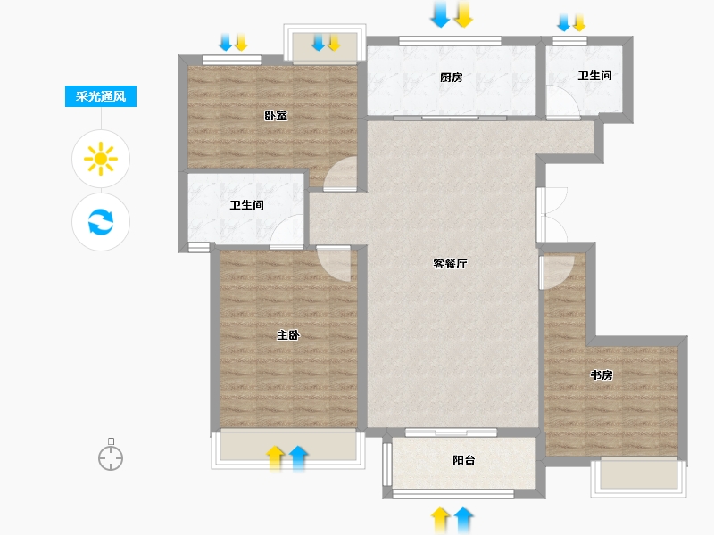 山东省-德州市-红烨一品-108.80-户型库-采光通风