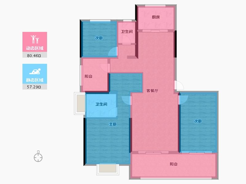 江苏省-常州市-常发珑玥-123.98-户型库-动静分区