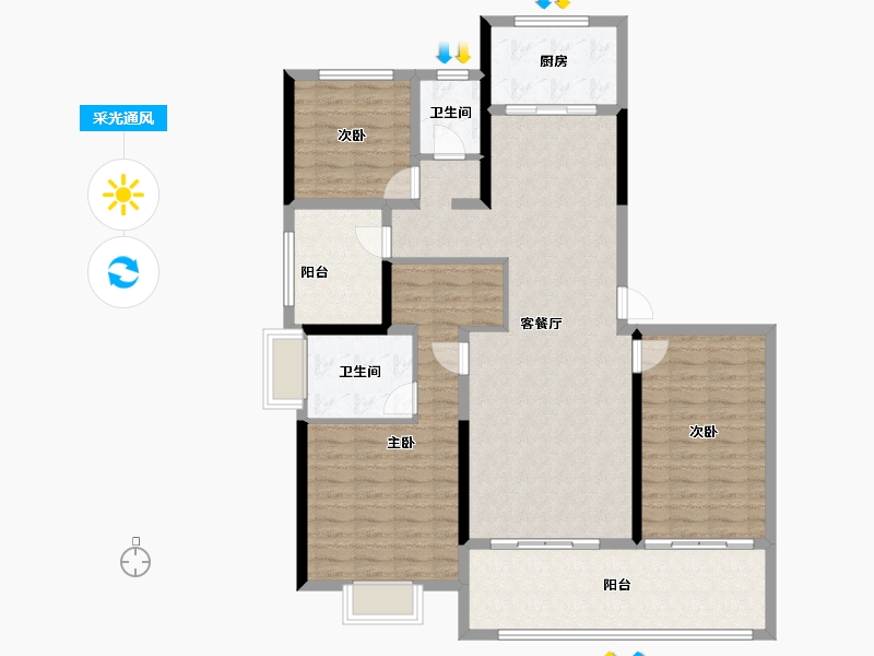 江苏省-常州市-常发珑玥-123.98-户型库-采光通风