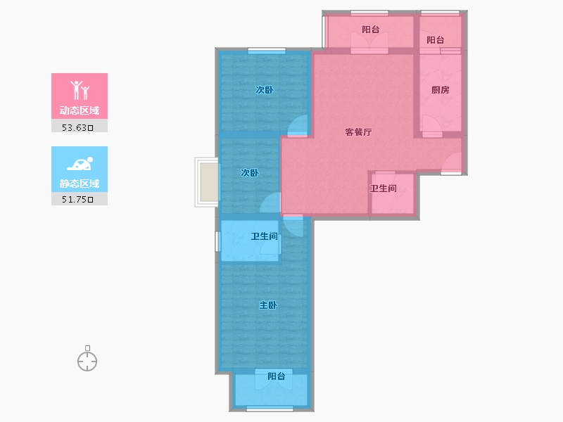 山西省-太原市-半山中庭-93.65-户型库-动静分区