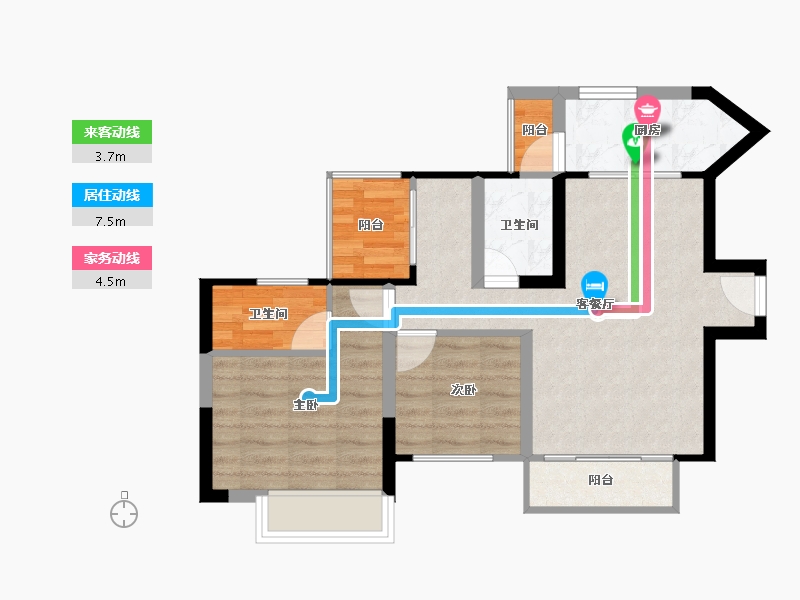 四川省-成都市-奥园玖俪湾-60.06-户型库-动静线