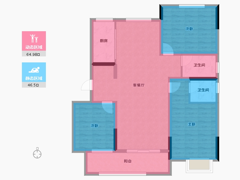 安徽省-芜湖市-慢城壹品-99.83-户型库-动静分区