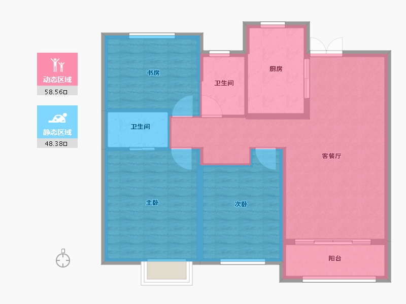 山东省-德州市-红烨一品-96.80-户型库-动静分区