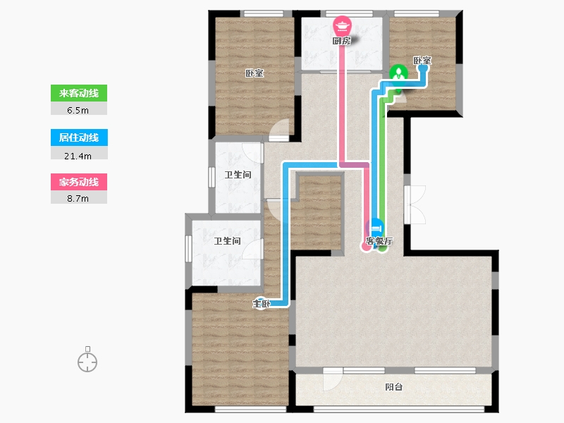 内蒙古自治区-呼和浩特市-创联绿城玖悦府-133.52-户型库-动静线