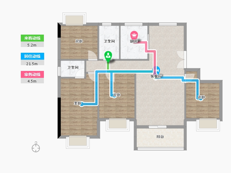 湖北省-孝感市-安陆涢东学府-101.40-户型库-动静线