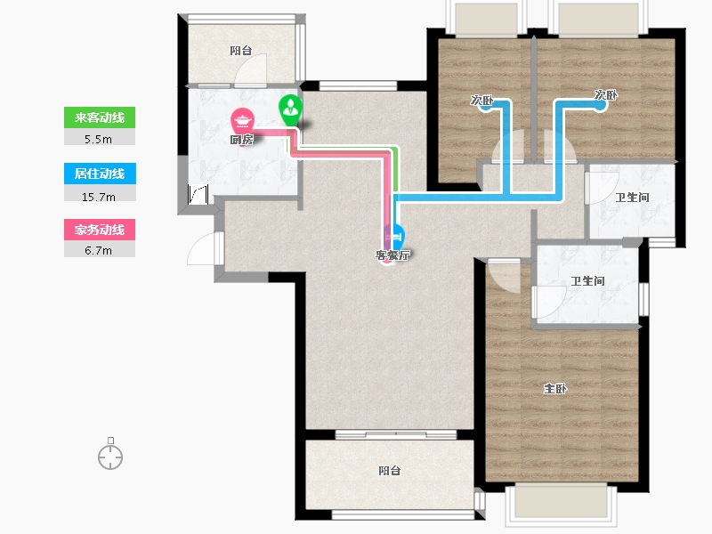 福建省-龙岩市-恒大绿洲三期天璟苑-99.41-户型库-动静线