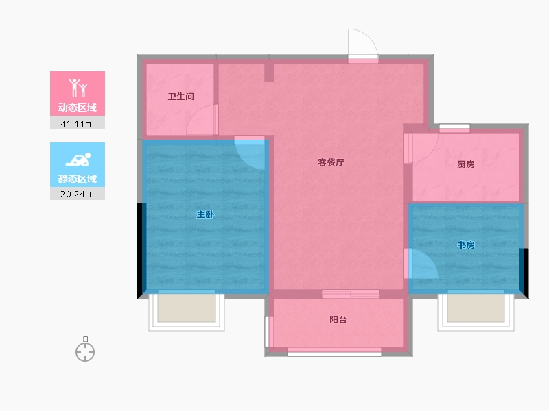 浙江省-嘉兴市-紫金华庭-54.18-户型库-动静分区