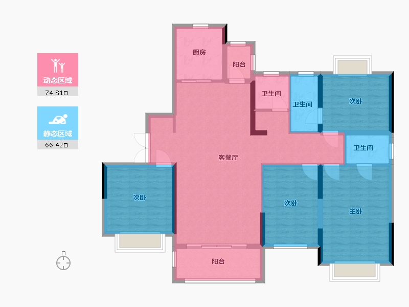 河南省-信阳市-世界城三期·华都-127.25-户型库-动静分区