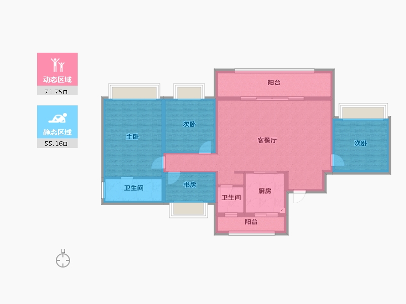 四川省-成都市-融创玖棠府住宅-113.95-户型库-动静分区