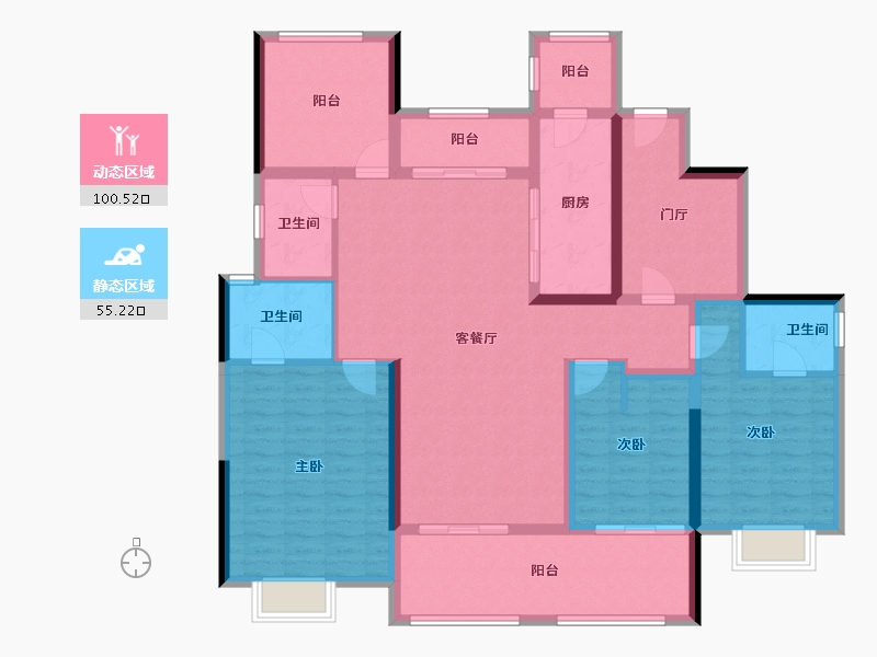 江苏省-常州市-常发珑玥-139.51-户型库-动静分区