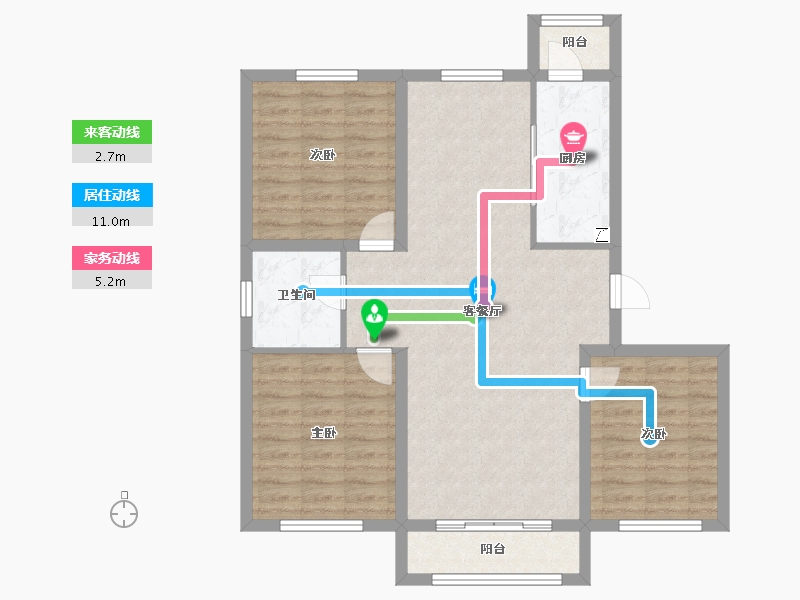 黑龙江省-大庆市-欣凤学城三期-89.60-户型库-动静线