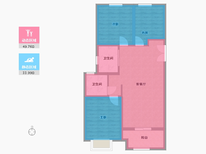 河北省-邢台市-永康万国城-90.94-户型库-动静分区