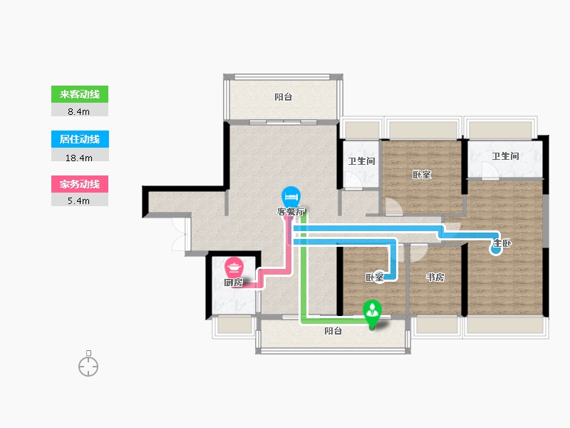 湖南省-郴州市-麒麟首府-130.52-户型库-动静线