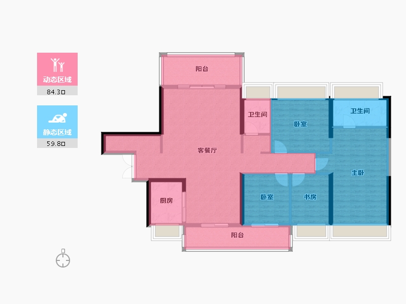 湖南省-郴州市-麒麟首府-130.52-户型库-动静分区