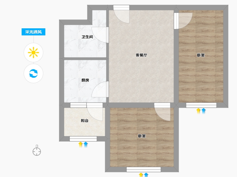 河北省-邢台市-博爵堡-46.00-户型库-采光通风