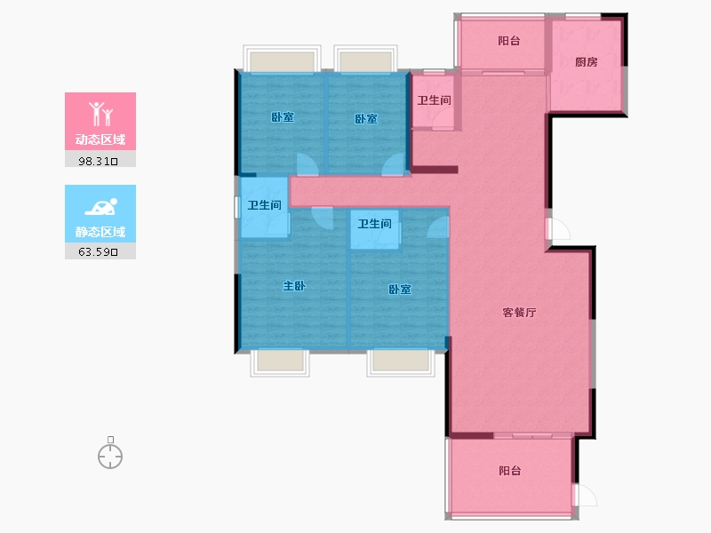 广东省-揭阳市-帝景城-148.37-户型库-动静分区