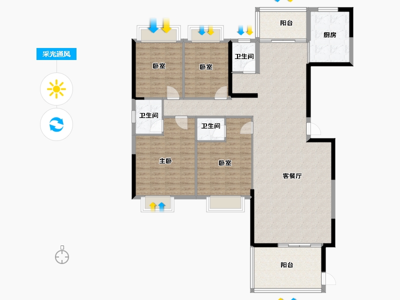 广东省-揭阳市-帝景城-148.37-户型库-采光通风