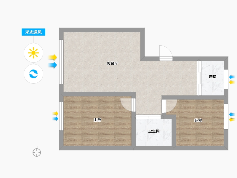 吉林省-松原市-华阳·润阳国际-53.30-户型库-采光通风