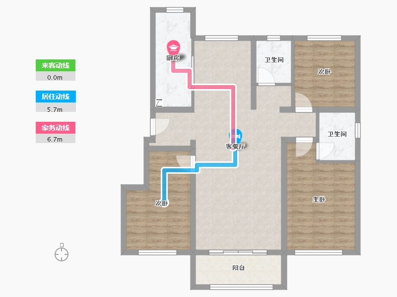 河北省-衡水市-幸福小区-110.00-户型库-动静线