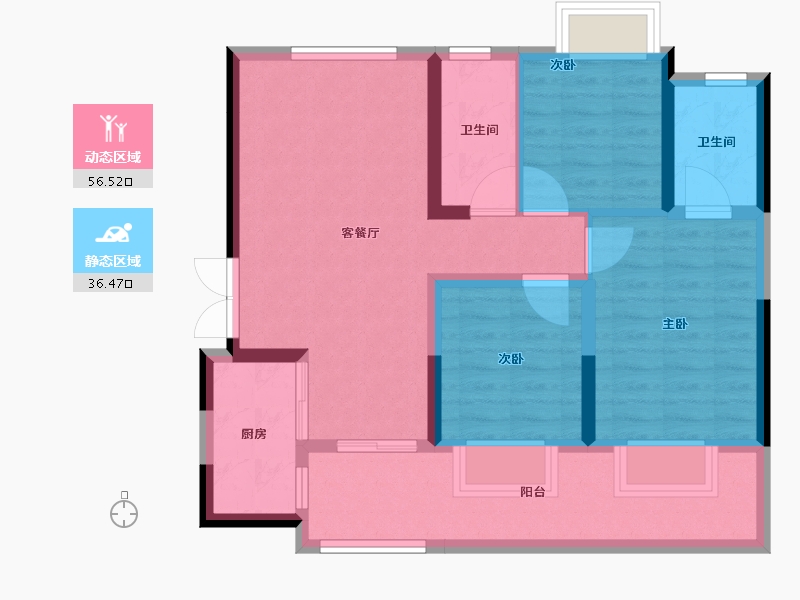 四川省-遂宁市-遂宁金融商业中心-82.24-户型库-动静分区