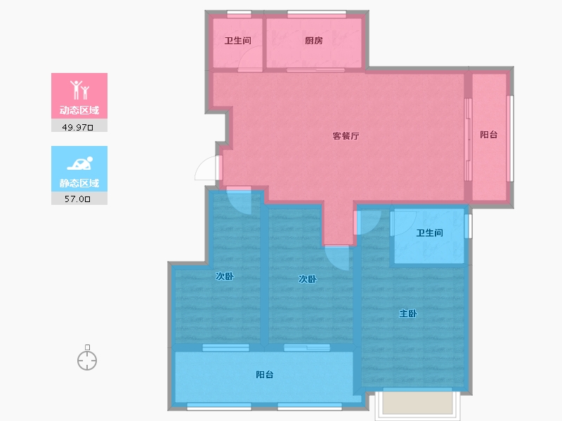 山东省-威海市-伴山首府-95.25-户型库-动静分区