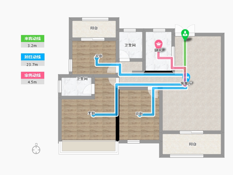 福建省-宁德市-香江公馆-94.28-户型库-动静线