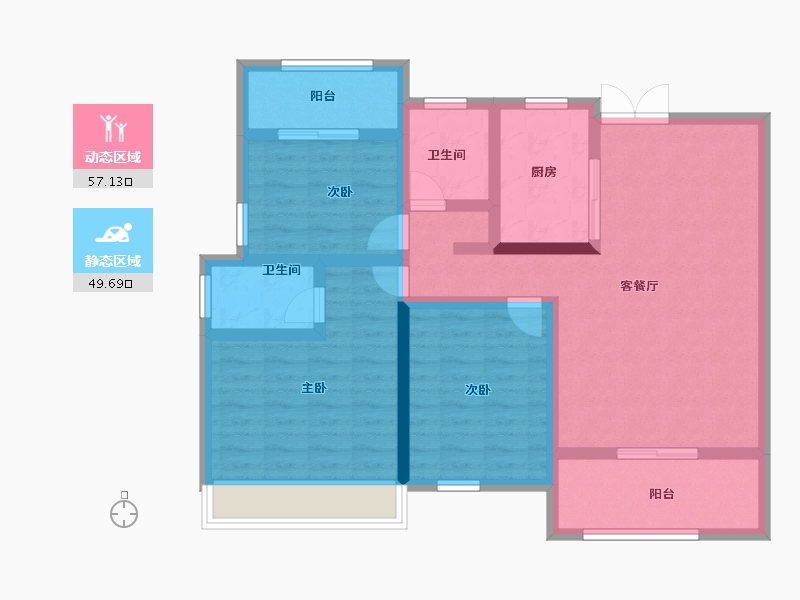 福建省-宁德市-香江公馆-94.28-户型库-动静分区