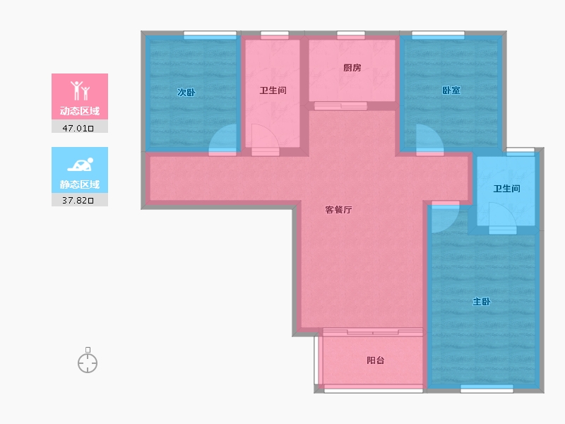 河北省-石家庄市-秀水名邸-74.15-户型库-动静分区