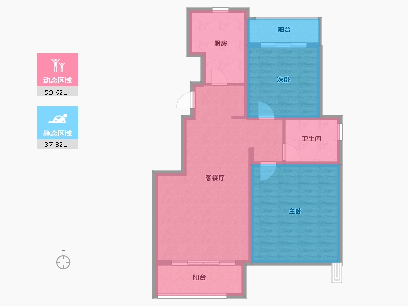 浙江省-宁波市-石榴十里春风-87.61-户型库-动静分区