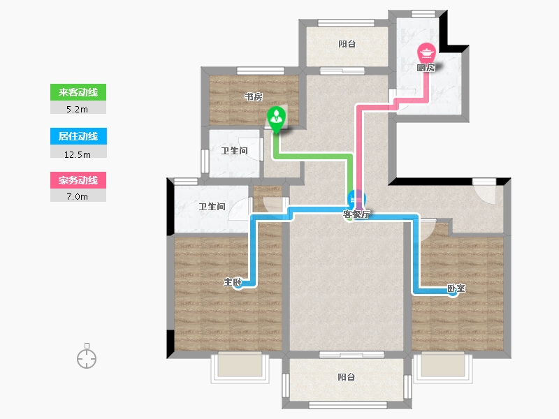 浙江省-嘉兴市-紫金华庭-97.85-户型库-动静线