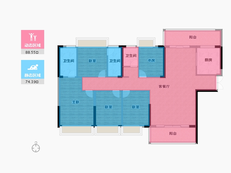 湖南省-郴州市-新东方锦绣庄园-147.78-户型库-动静分区