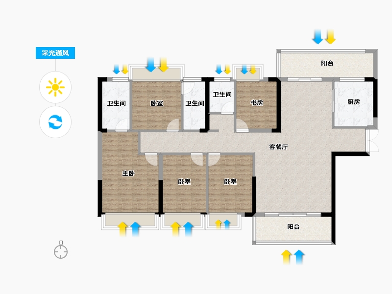 湖南省-郴州市-新东方锦绣庄园-147.78-户型库-采光通风