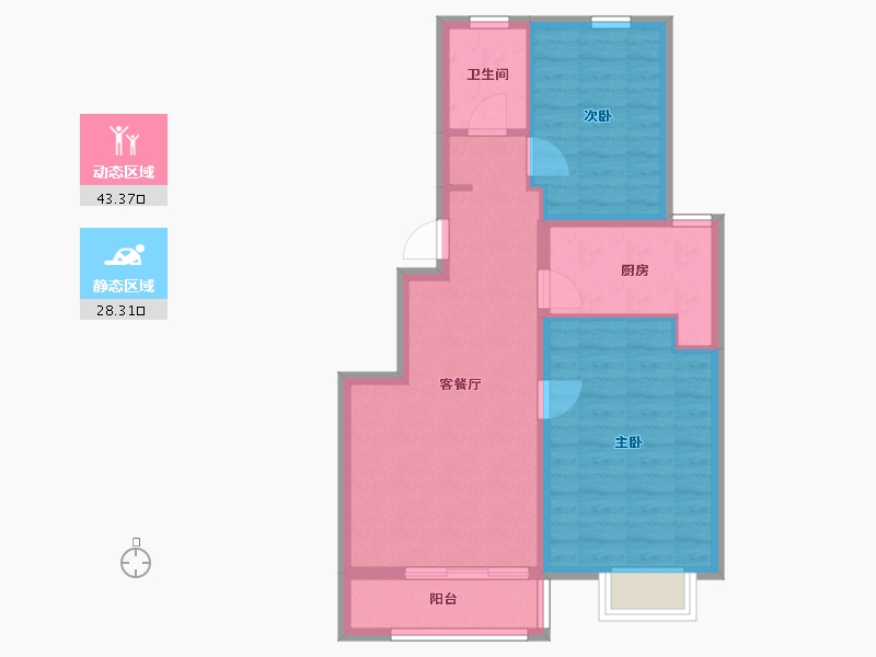 天津-天津市-农垦•含章宝邸-64.00-户型库-动静分区