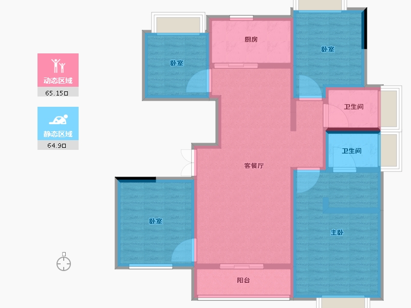 安徽省-淮南市-安联海德公馆-116.00-户型库-动静分区