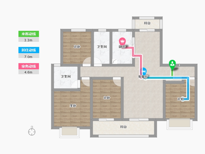 河南省-新乡市-辉县建业共城东望-108.49-户型库-动静线