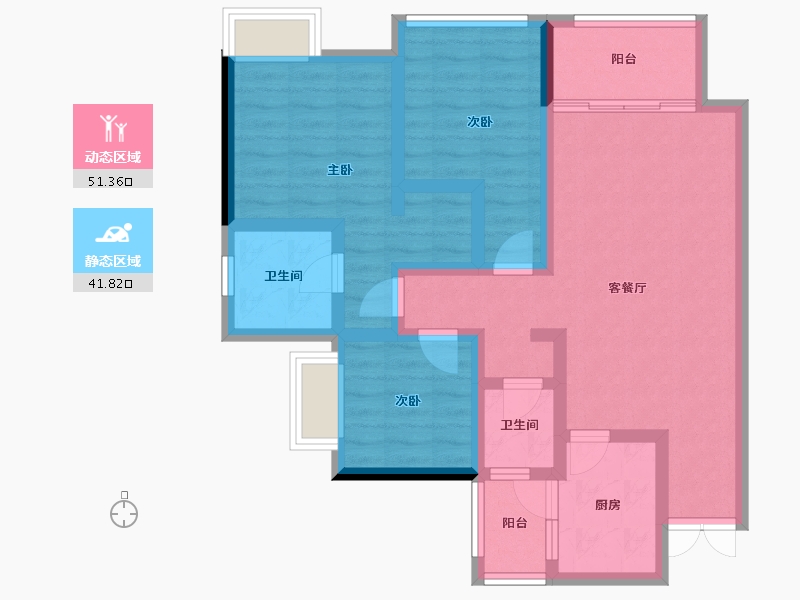 四川省-内江市-荣威·珑悦府-81.02-户型库-动静分区