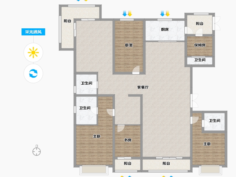 山西省-太原市-建投·祥澐府-228.09-户型库-采光通风