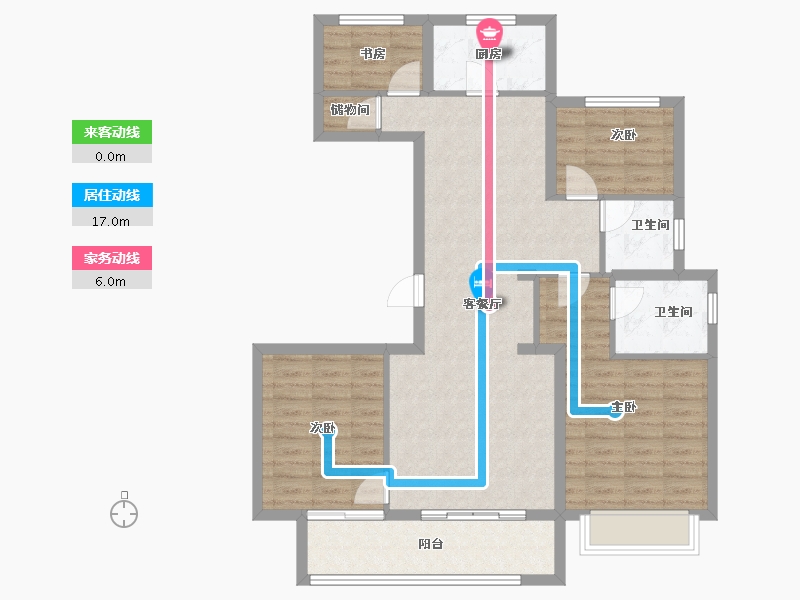 浙江省-宁波市-石榴十里春风-96.96-户型库-动静线