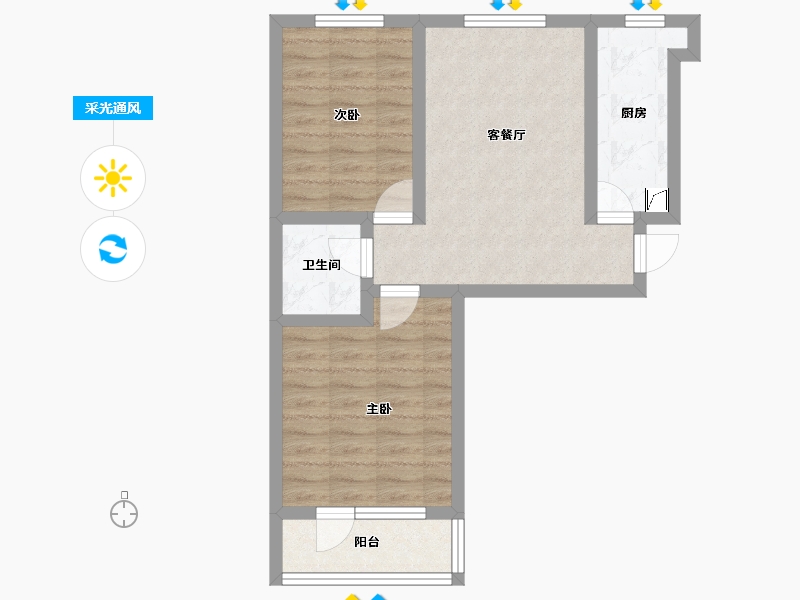 河北省-邢台市-博爵堡-56.79-户型库-采光通风