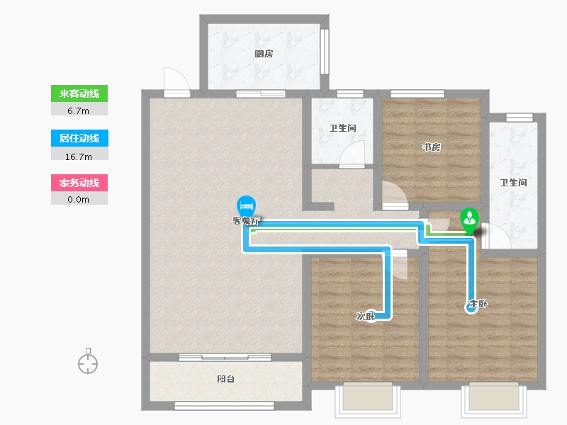 甘肃省-平凉市-天正润园C区-101.09-户型库-动静线